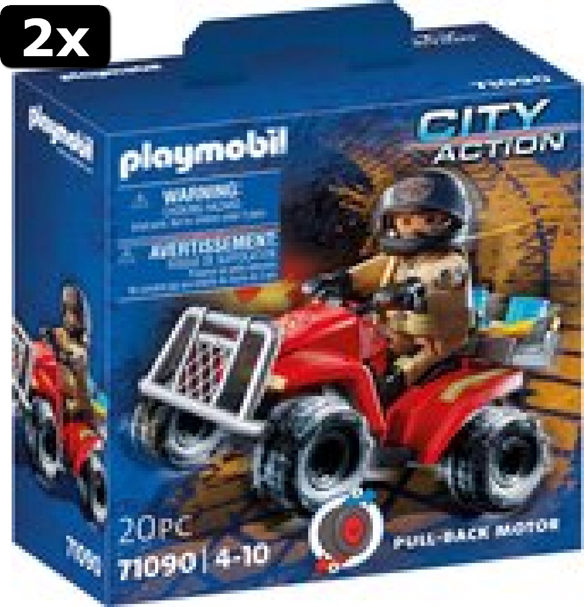 2x PLAYMOBIL City Action Brandweer - Speed Quad - 71090