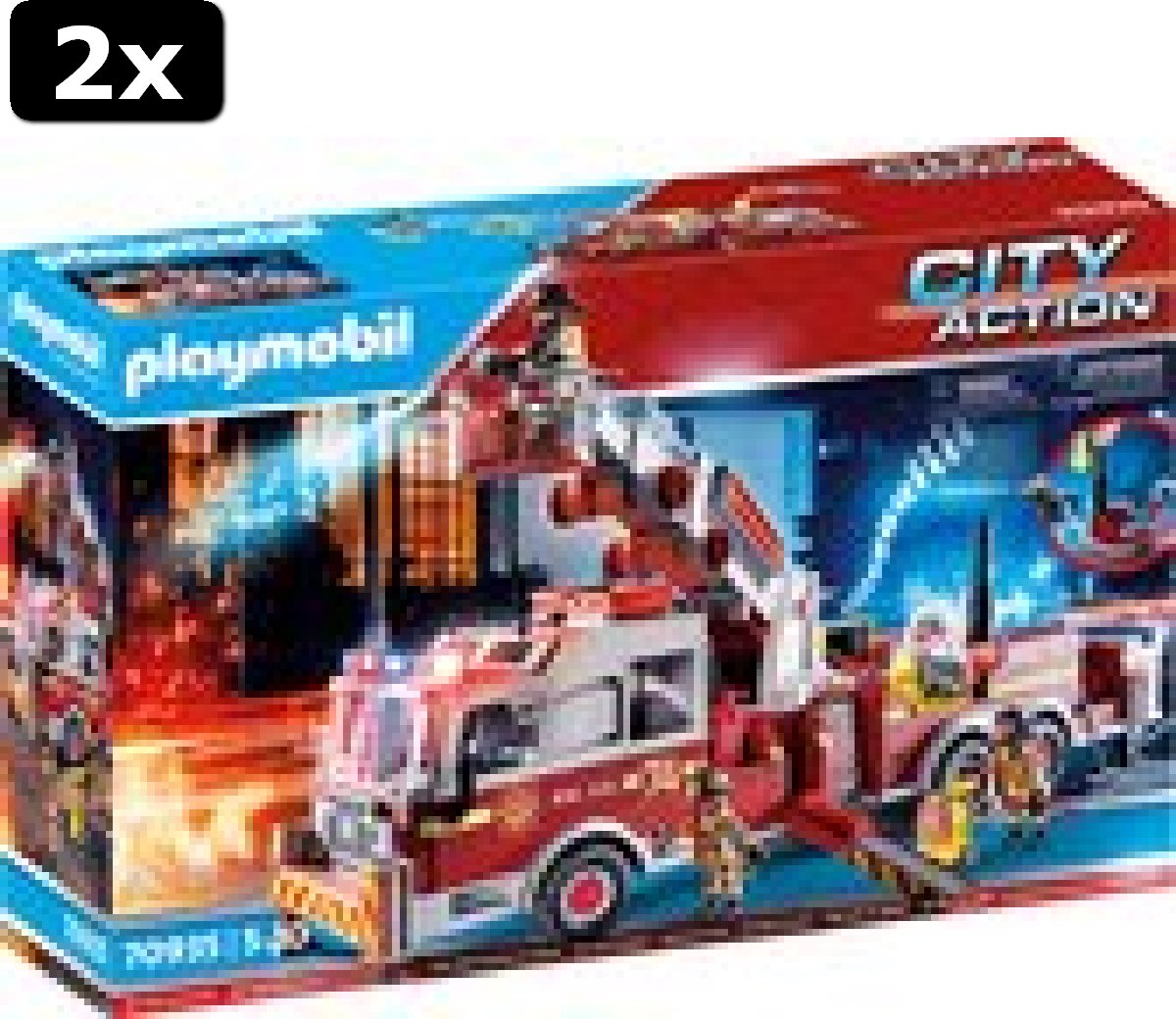 2x PLAYMOBIL City Action Brandweerwagen: US Tower Ladder - 70935