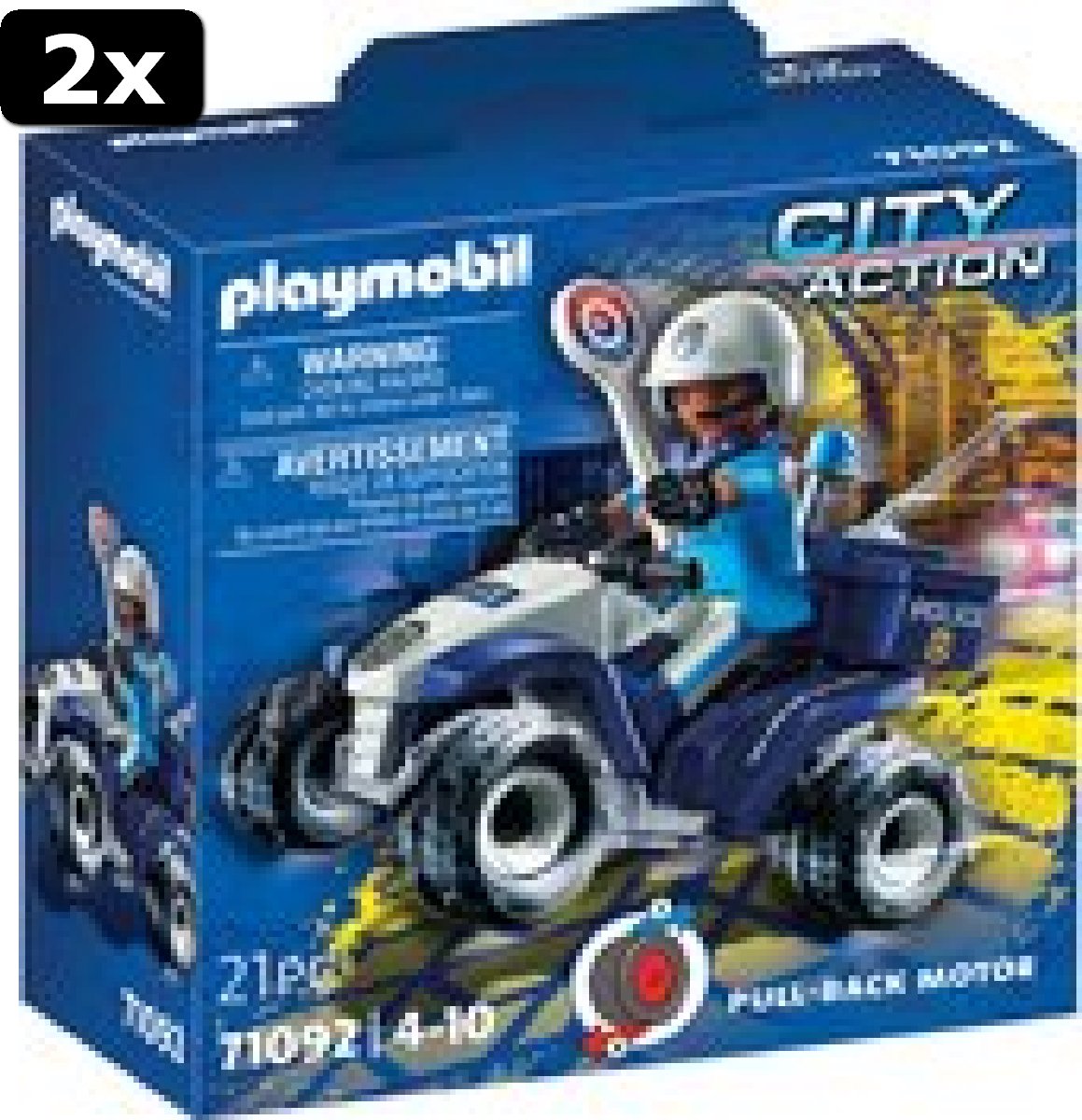 2x PLAYMOBIL City Action Politie - Speed Quad - 71092