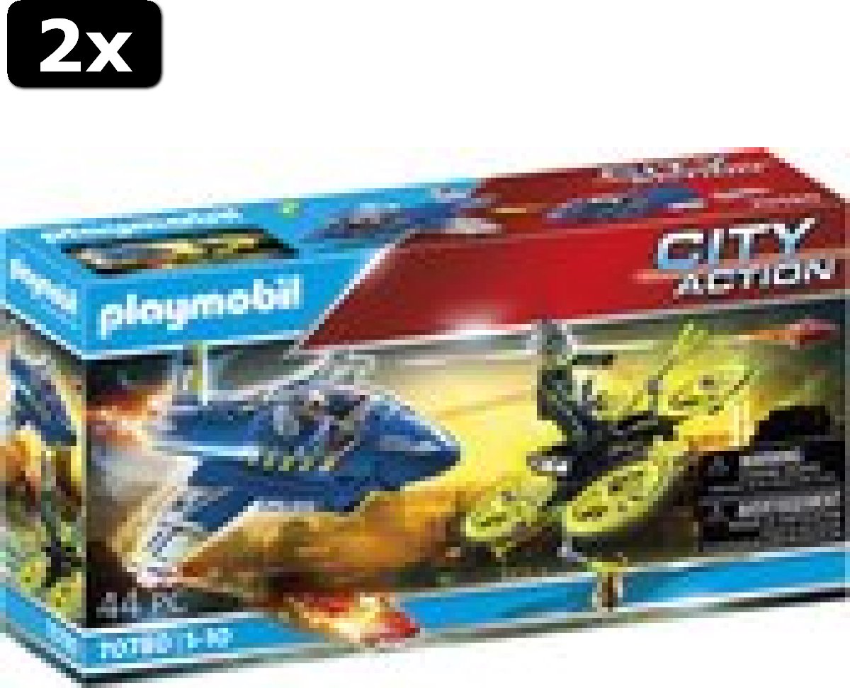 2x PLAYMOBIL City Action Politiejet: drone-achtervolging - 70780