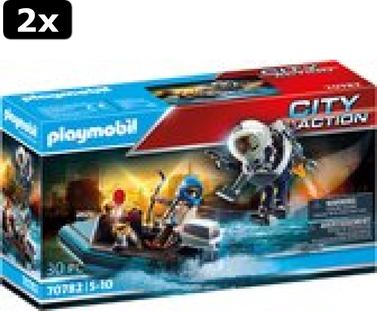 2x PLAYMOBIL City Action Politiejetpack: arrestatie van de kunstdief - 70782