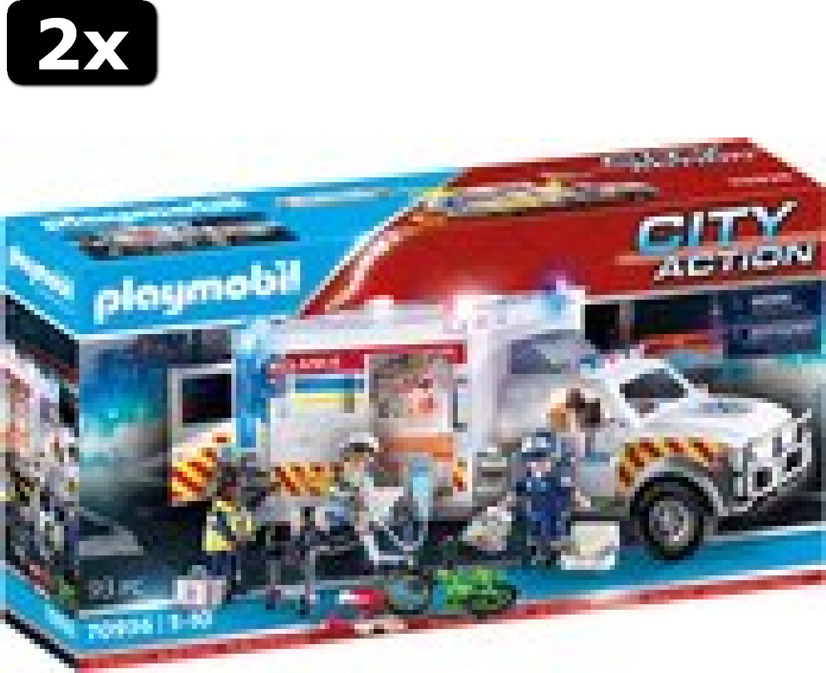 2x PLAYMOBIL City Action Reddingsvoertuig: US Ambulance - 70936