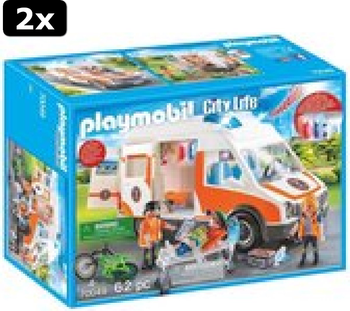 2x PLAYMOBIL City Life Ambulance en ambulanciers - 70049