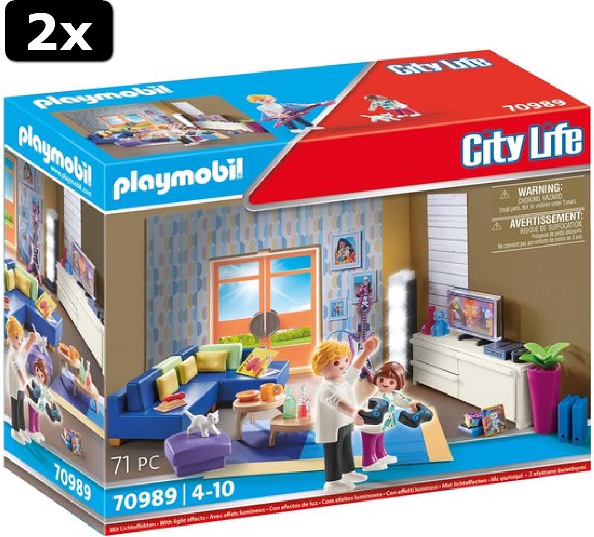 2x PLAYMOBIL City Life Woonkamer - 70989