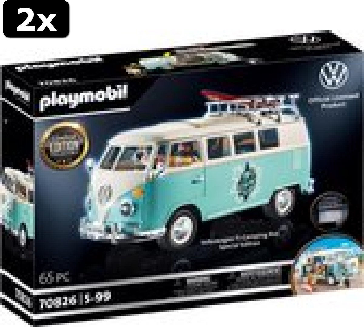 2x PLAYMOBIL Volkswagen T1 Campingbus - Special Edition - 70826