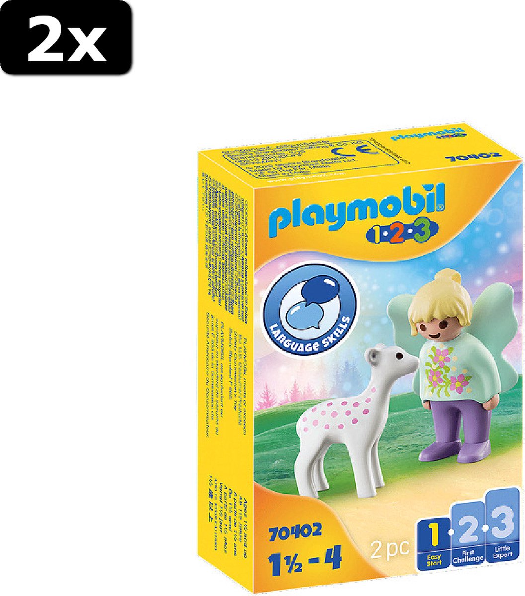 2x Playmobil 1.2.3. Feeenvriend met reekalfje