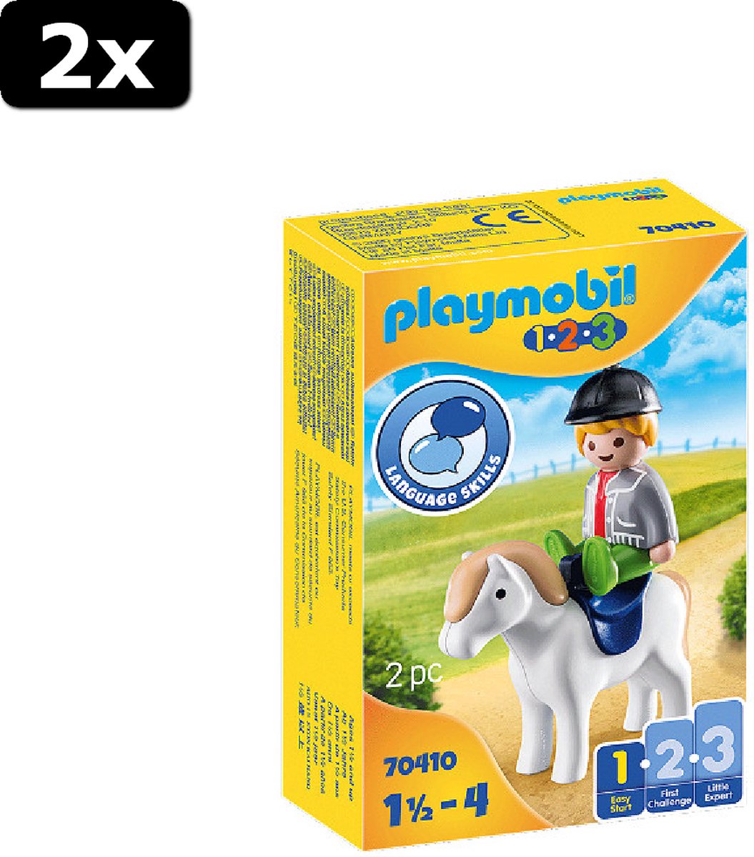 2x Playmobil 1.2.3. Jongen met pony