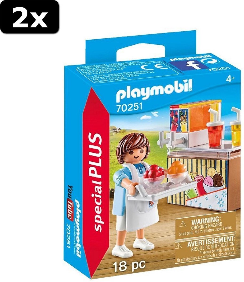 2x Playmobil 70251 Special Plus Slush-Verkoper