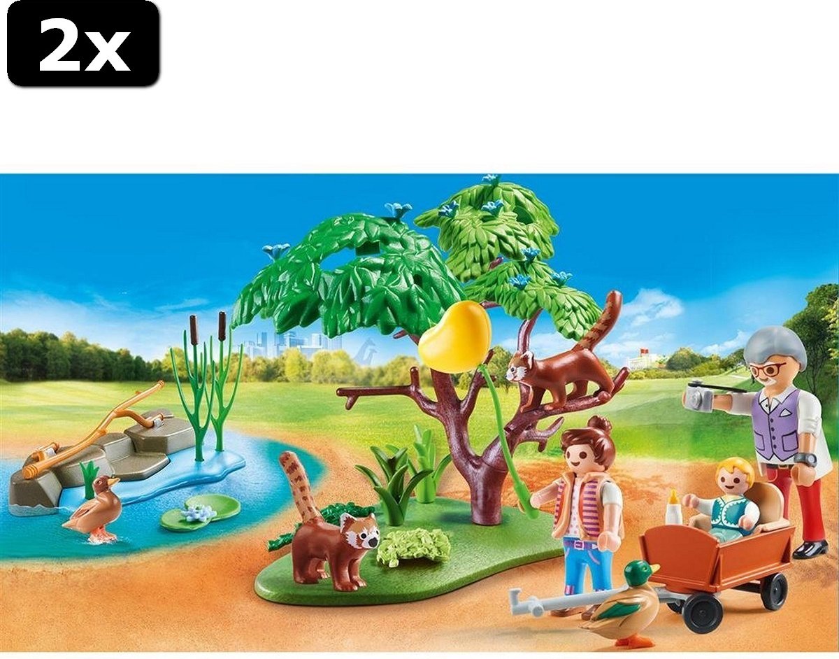 2x Playmobil 70344 Family Fun Buitenverblijf Rode Pandas