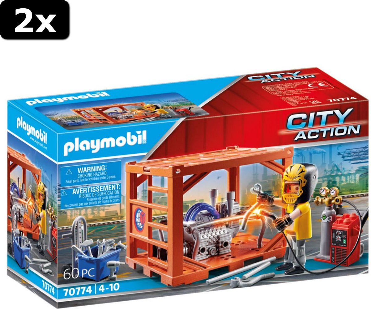 2x Playmobil City Action Cargo Container productie