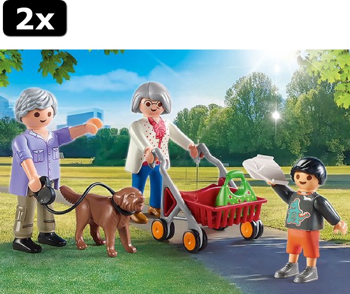 2x Playmobil City Life Grootouders met kleinkinderen - 70990