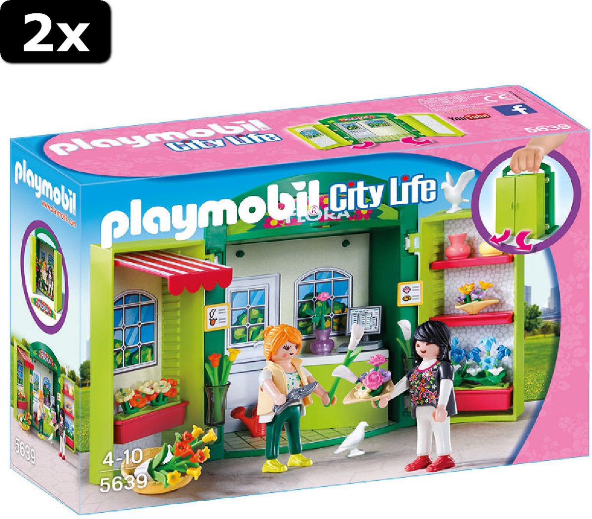 2x Playmobil City Life Speelbox Bloemenwinkel