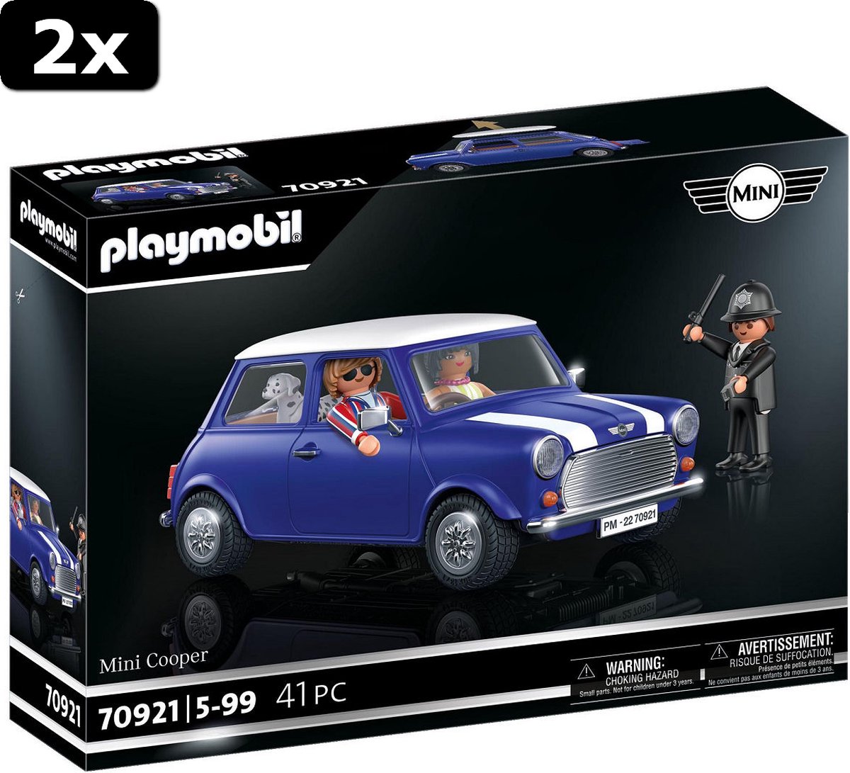 2x Playmobil Classic Cars Mini Cooper