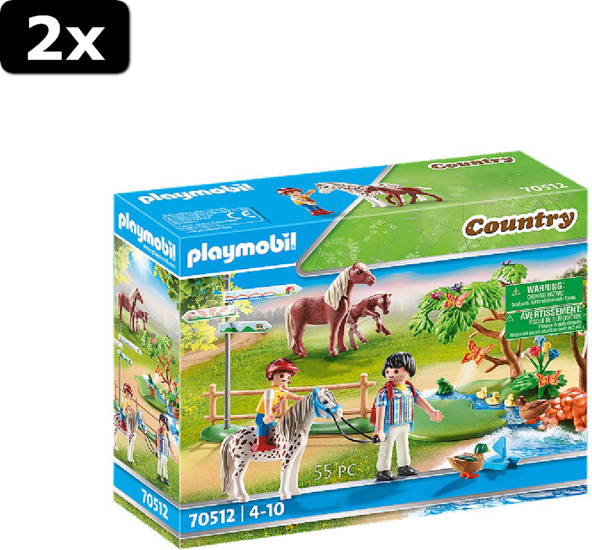 2x Playmobil Country Gelukkige ponyreis