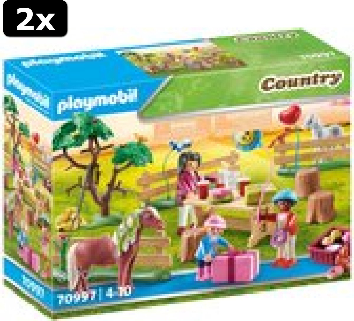 2x Playmobil Country Kinderverjaardagsfeestje op de ponyboerderij  70997