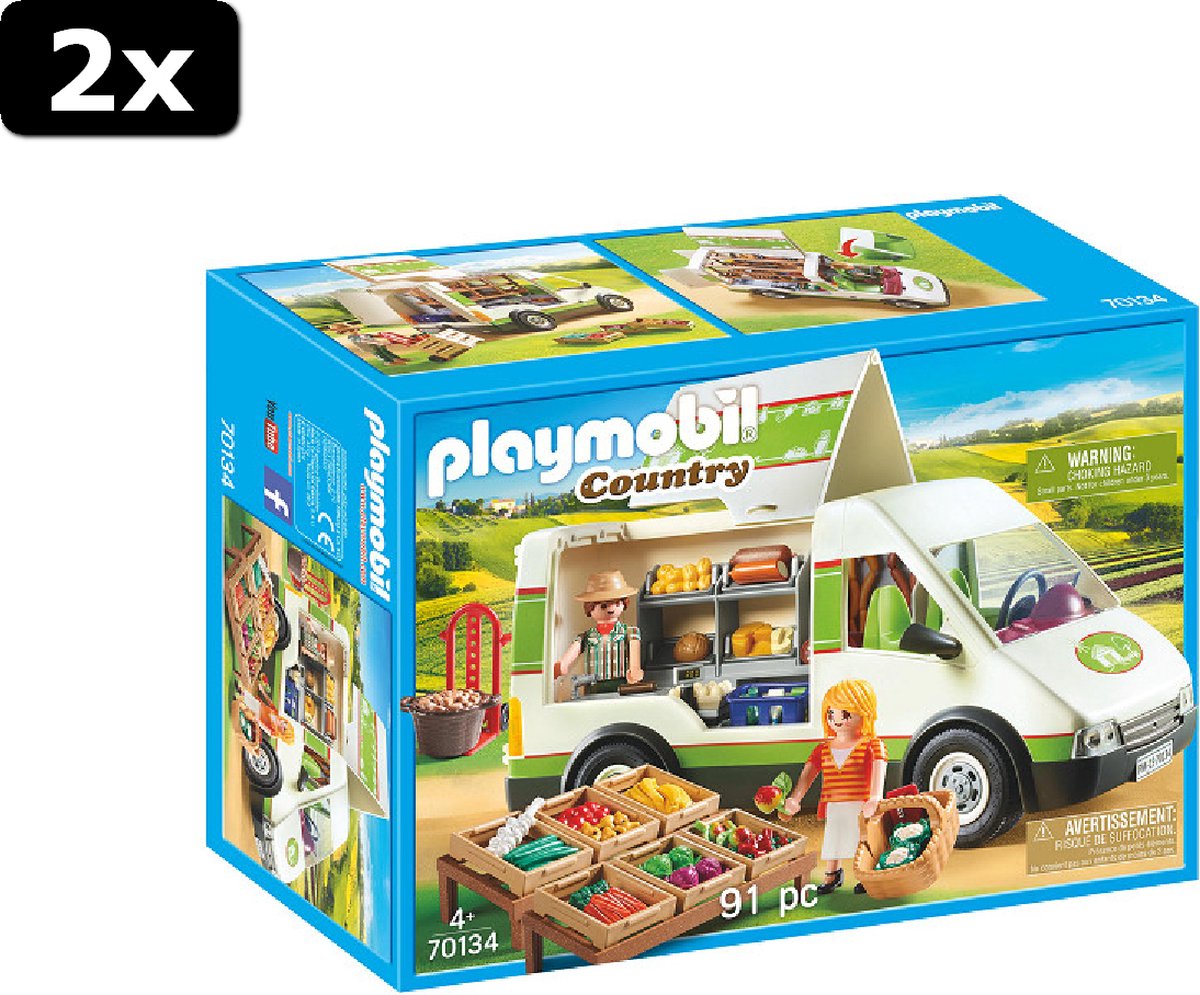 2x Playmobil Country Marktkraamwagen