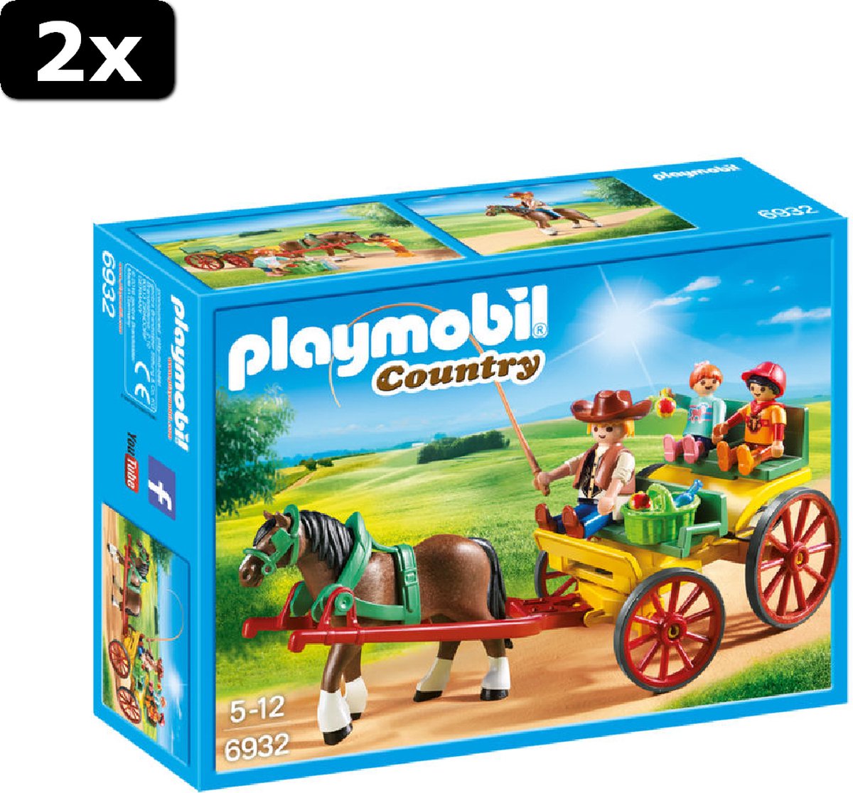 2x Playmobil Country Paard en kar