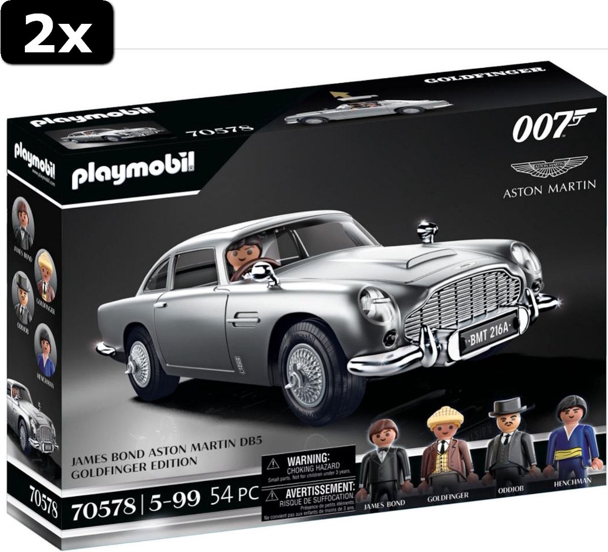 2x Playmobil Movie Cars James Bond Aston Martin DB5 Goldfinger