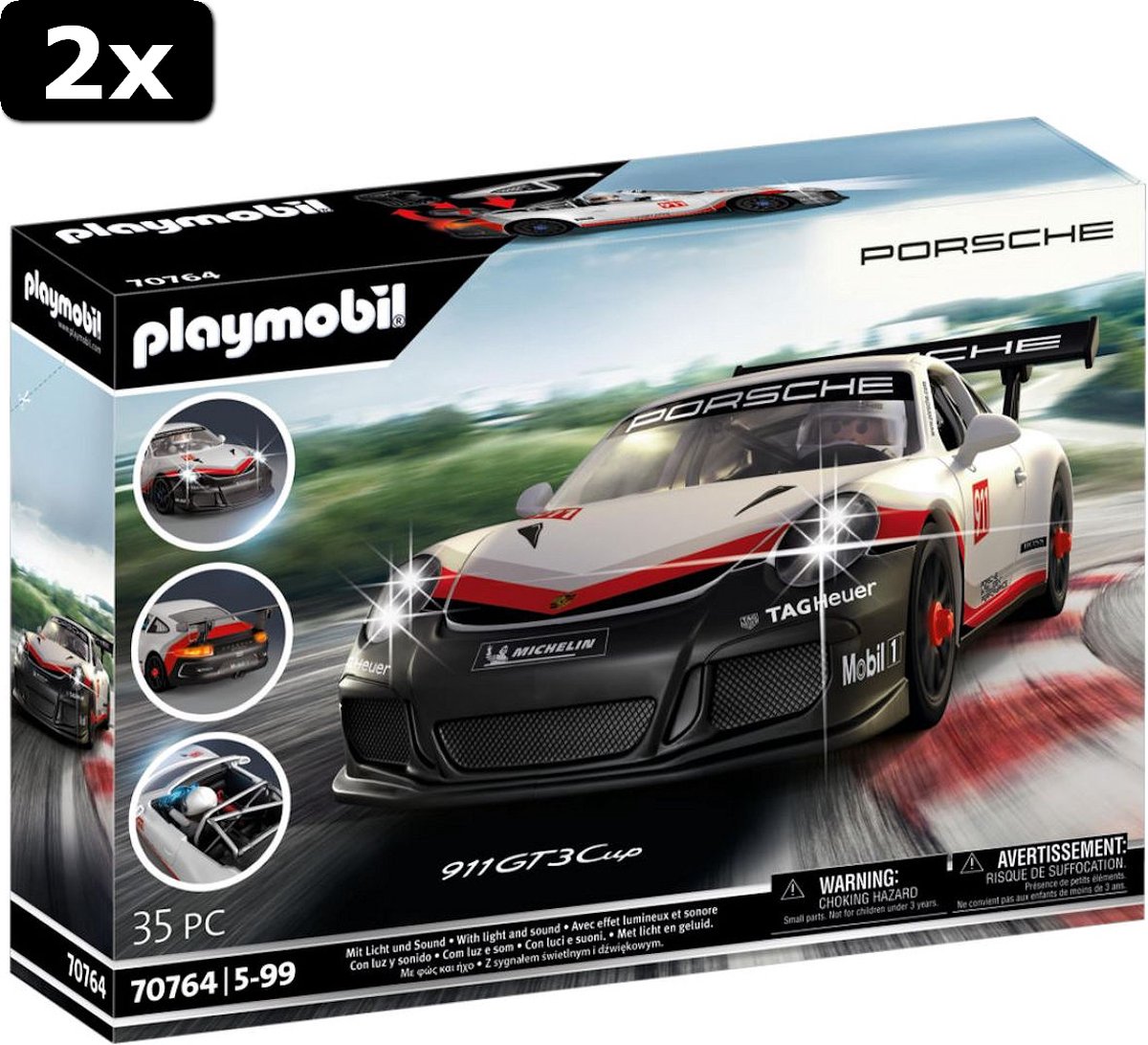 2x Playmobil Porsche 911 GT3 Cup