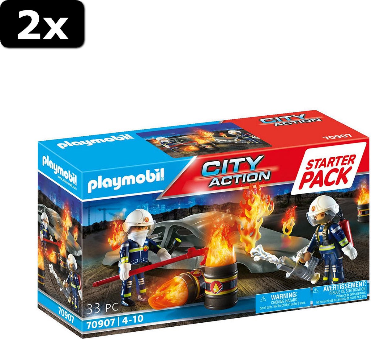 2x Playmobil Starterpack brandweeroefeningen