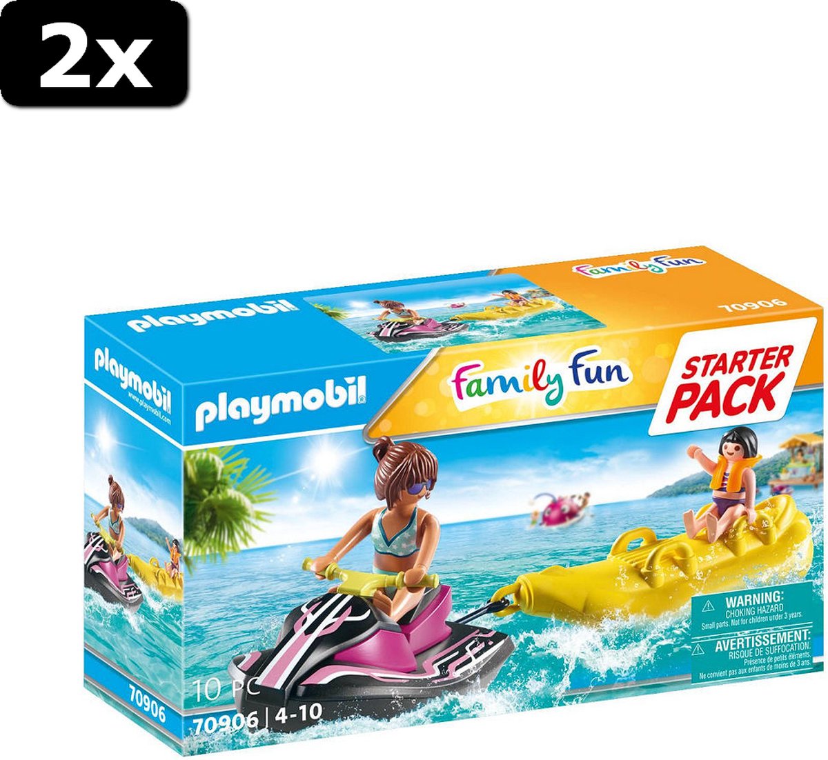 2x Playmobil Starterpack waterscooter met bananenboot