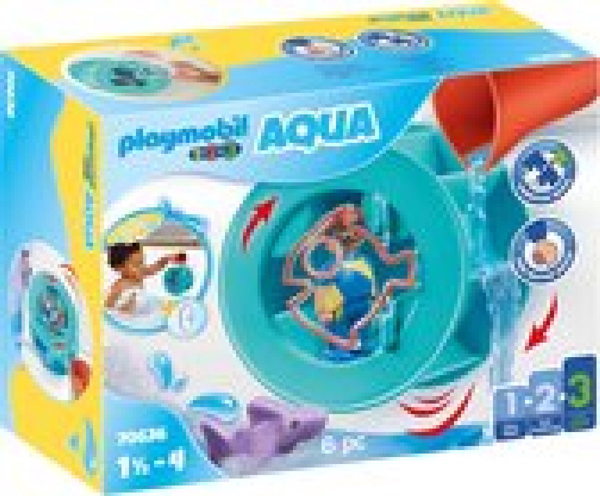 PLAYMOBIL 1.2.3 Aqua Waterwervelrad met babyhaai  - 70636