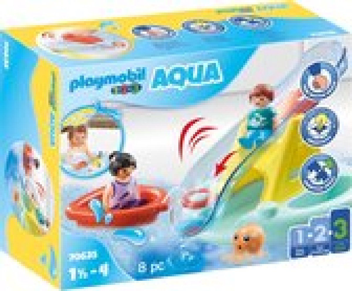 PLAYMOBIL 1.2.3 Aqua Zwemeiland met waterglijbaan  - 70635