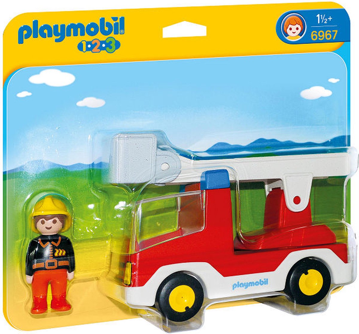 Playmobil 1.2.3. Brandweerwagen met ladder