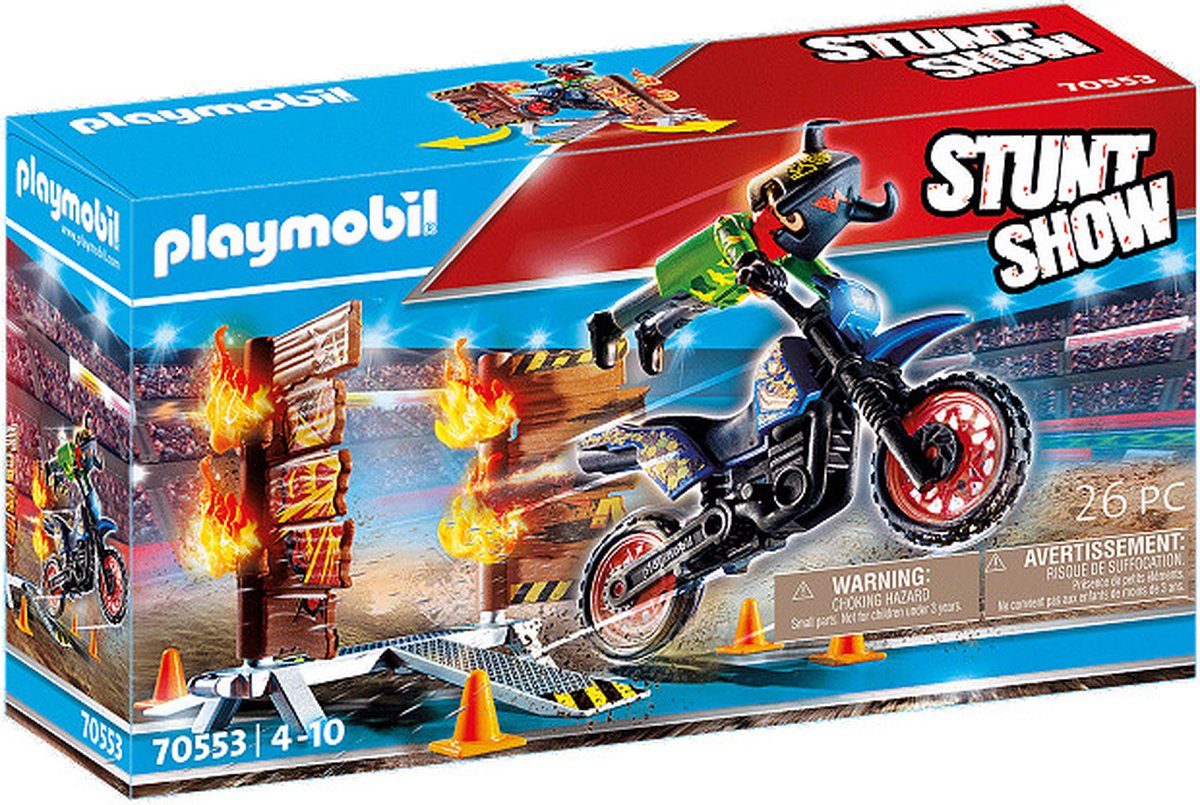 Playmobil Stuntshow Motor met vuurmuur