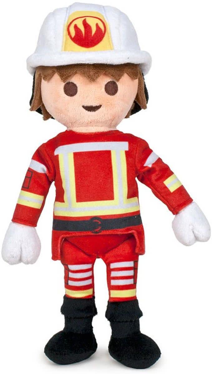 Pluche Playmobil knuffel brandweerman 30cm