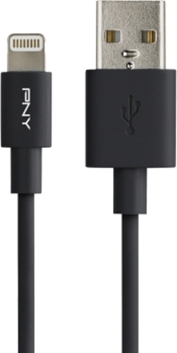 PNY C-UA-LN-K01-04 1.2m USB A Lightning Zwart mobiele telefoonkabel