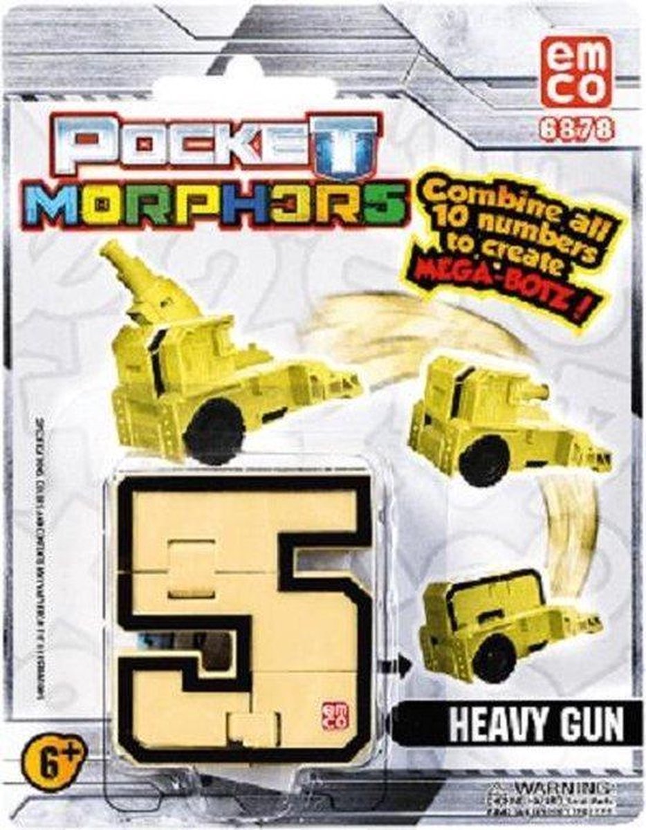 Pocket Morphers - cijfer 5 - Heavy gun - beige