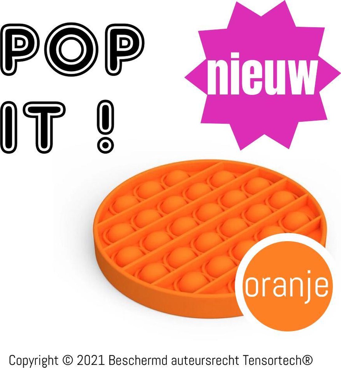 POP IT®️ Fidget Toys Pop It Speelgoed  - Oranje Cirkel - Stress Verlagend - Fidget Popper - Fidget Speelgoed - Fidget Pad - TikTok - Gezien op TikTok