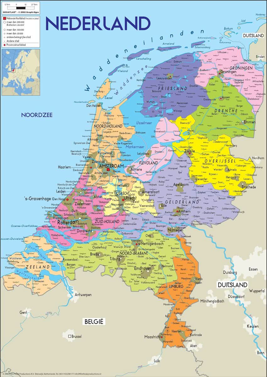 Nederland-Kaart-poster-Large-68x98cm