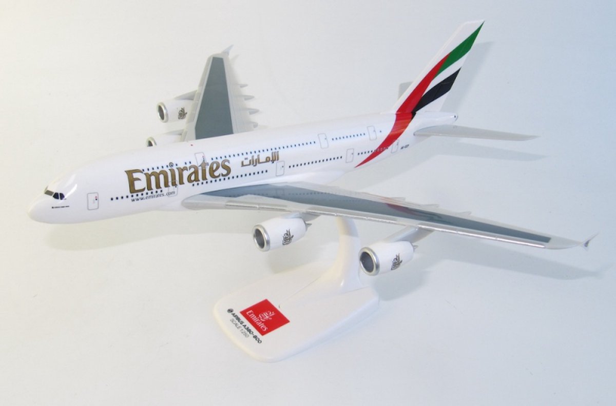 Emirates schaalmodel - Vliegtuig Airbus A380-800 - Schaal 1:100 - Lengte 29cm