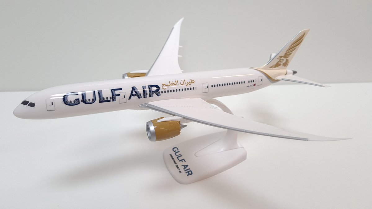 Schaalmodel Gulf air Boeing vliegtuig 787-9 schaal 1:200 lengte 31,5cm