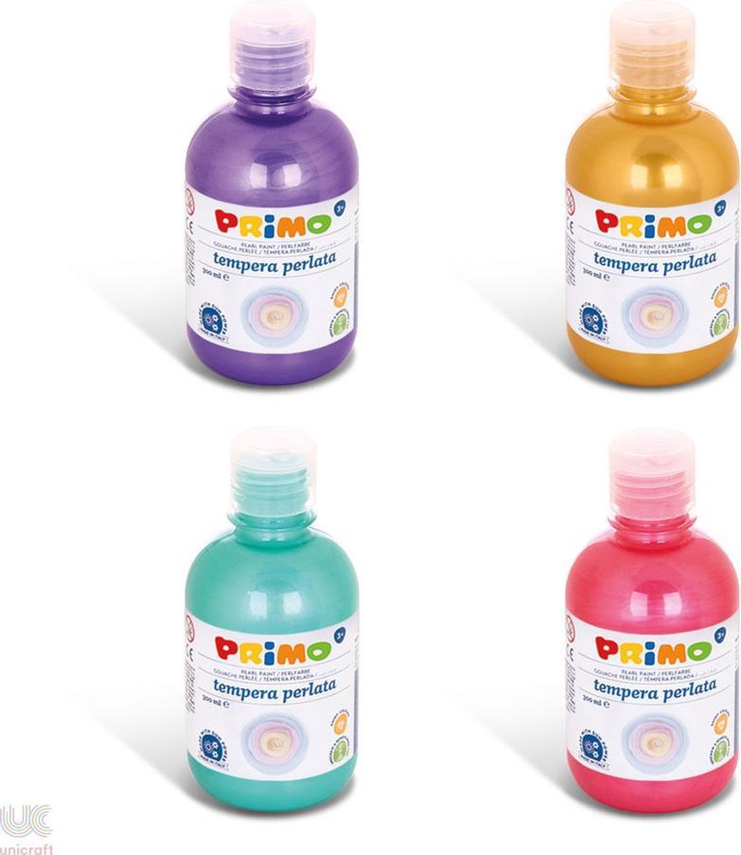 Primo - Plakkaatverf parelmoer - 300ml - Set - 4 stuks