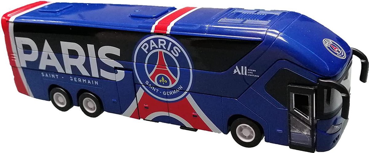 PSG spelersbus speelgoedauto blauw/rood