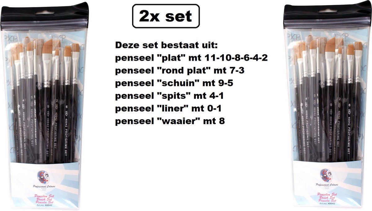 2x   penselen set ass. profigrime - Penselen set - schmink penseel festival thema feet party