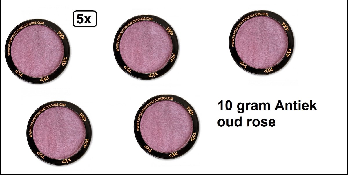 5x PXP Professional Colours 10 gram Pearl Antique Rose - Schmink oud rose thema feest party festival