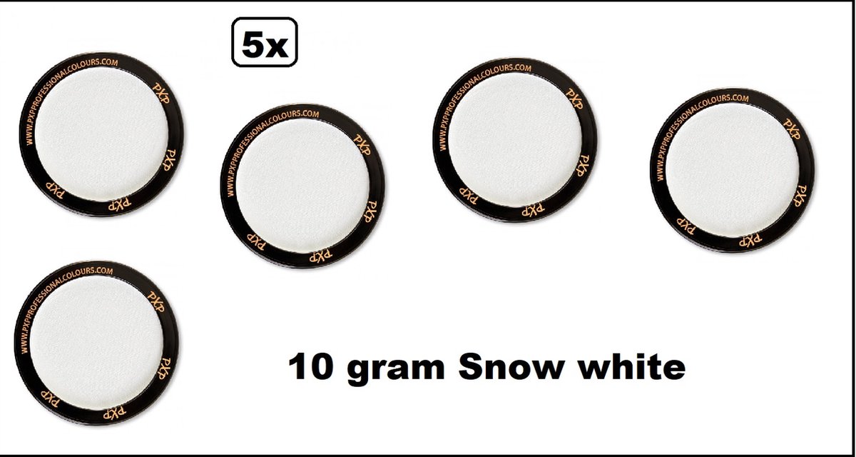 5x PXP Professional Colours 10 gram Snow white - schmink Festival thema feest verjaardag party fun schminken