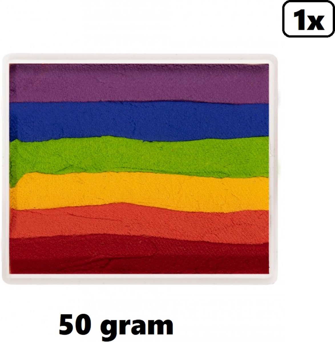 Big Splitcake rainbow 50 gram - Schmink split thema feest colours festival regenboog