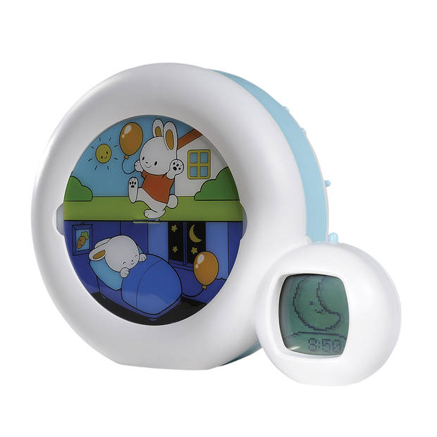 PABOBO Kid'Sleep Moon Slaaptrainer Kinderen - 5-in-1 LED Kinderwekker Met Muziek & Ruis - Wit