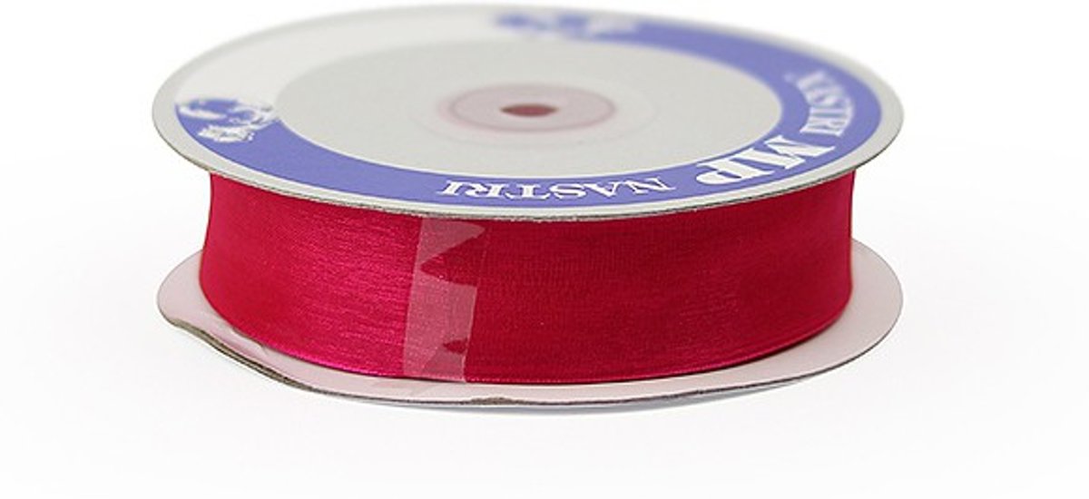 Organza lint - Fuchsia - 25 mm - Rol a 50 meter