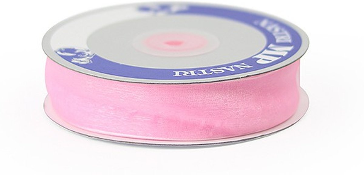 Organza lint - Roze - 25 mm - Rol a 50 meter