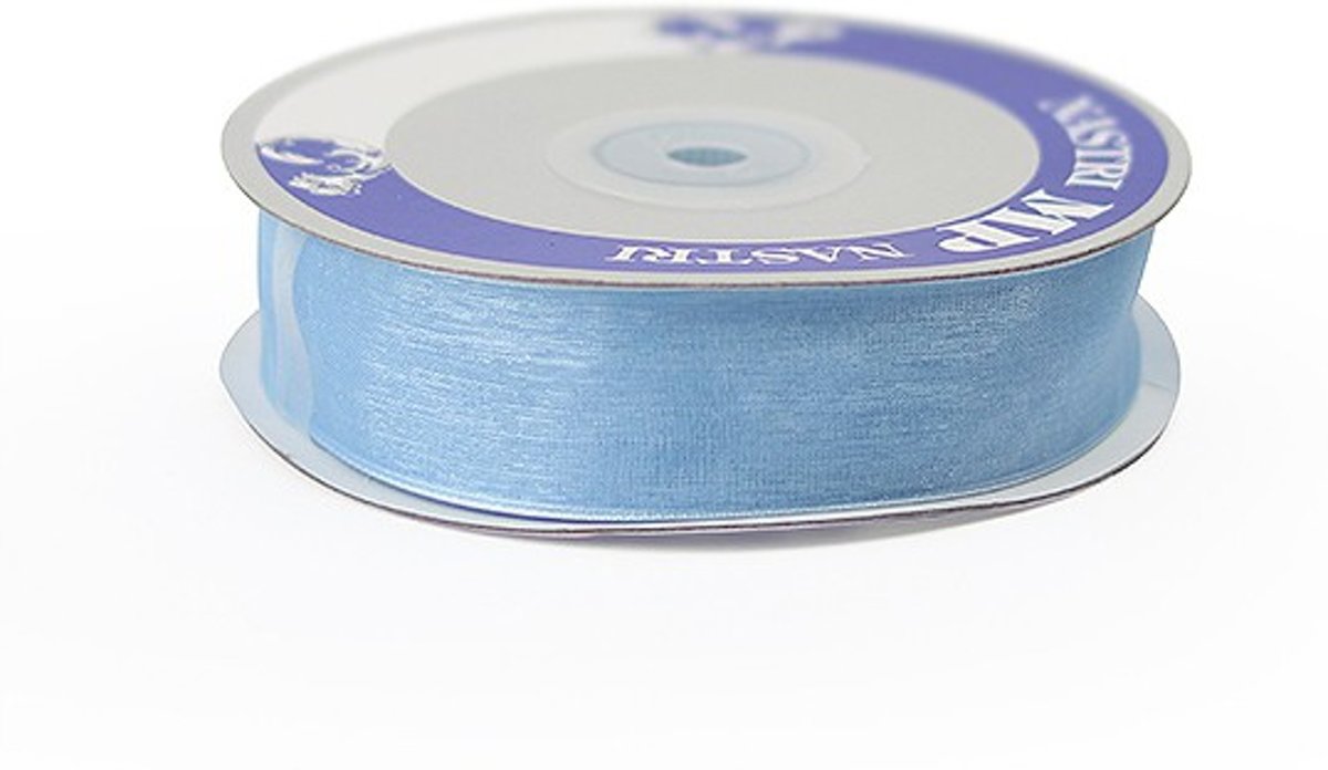 Organza lint - Skyblue - 25 mm - Rol a 50 meter