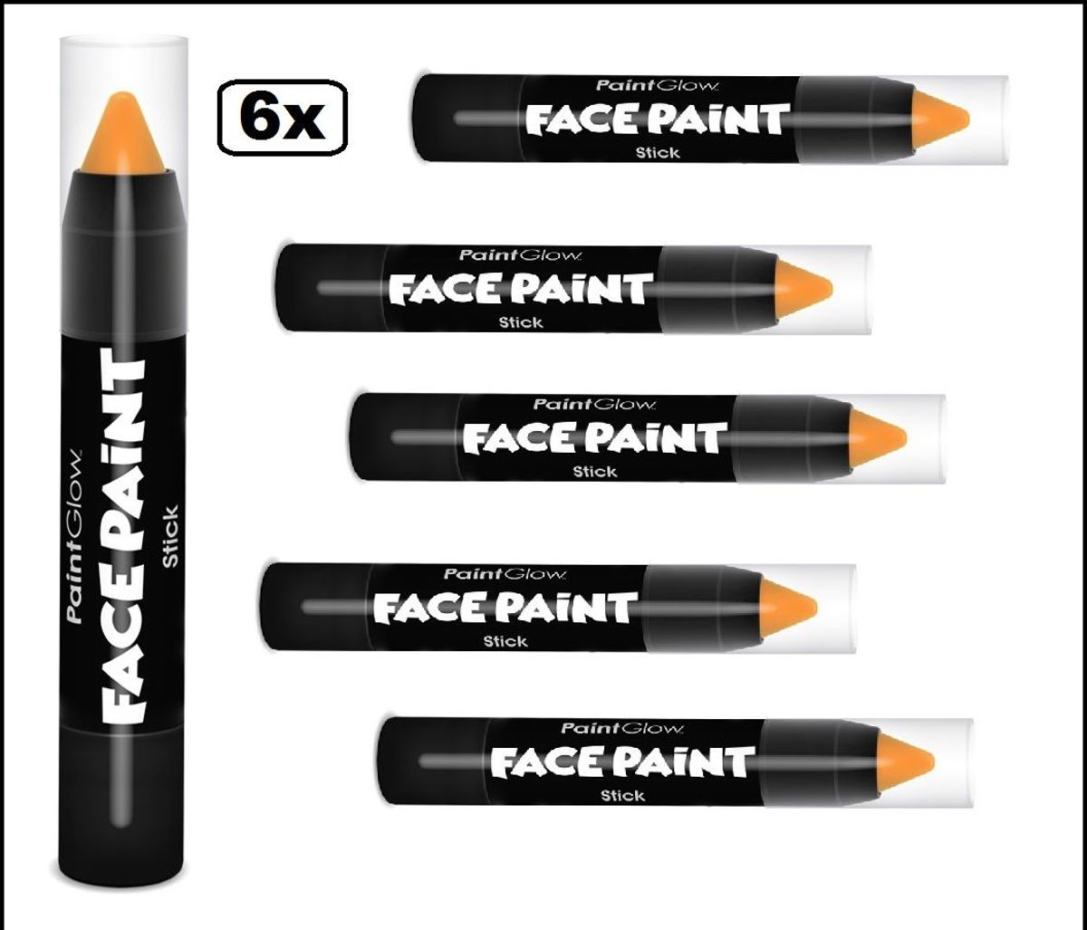 6x PaintGlow PaintStick 3,5 Gram oranje