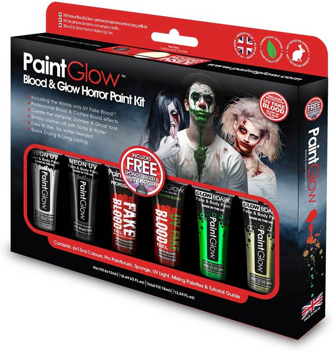 Blood & Glow Horror paint kit multicolours - PaintGlow