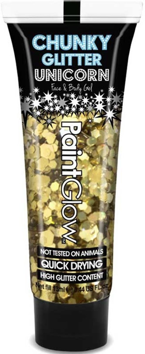 Chunky glitters face & body gel 13ml Gold Digger