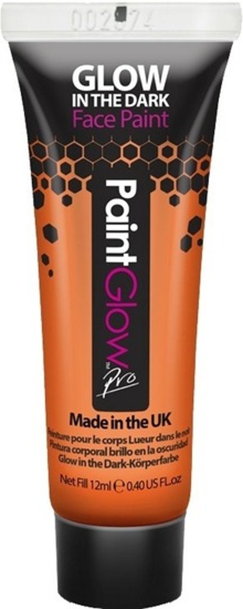 Oranje Holland Glow in the Dark schmink/make-up tube 12 ml - Supporters/fan schmink - Holland/Nederland - EK/WK